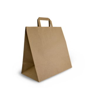 FSC Mix Credit Small Kraft Brown Delivery Flat Handle Bag 280 x 280 x150G mm