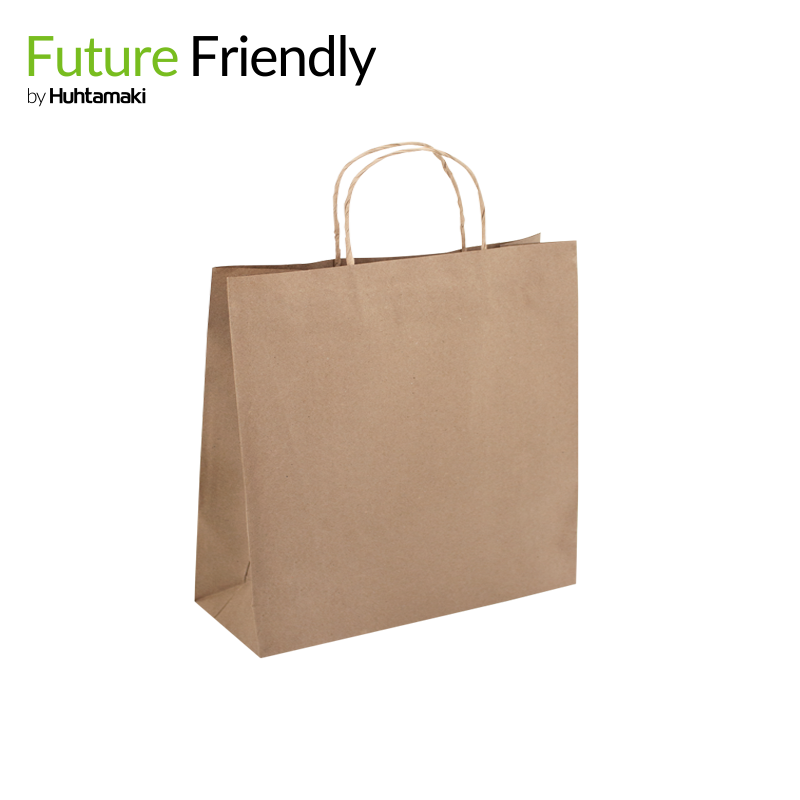 FSC Mix Credit Small Kraft Brown Delivery Twist Handle Bag 280 x 280 x150G mm