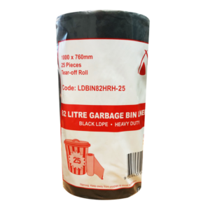 82L Heavy Duty LD Black Bin Liner 1000 x 760 mm