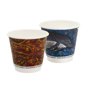 8oz True Fill Indigenous Cups that Connect Double Wall PLA Hot Cup 86.5mm