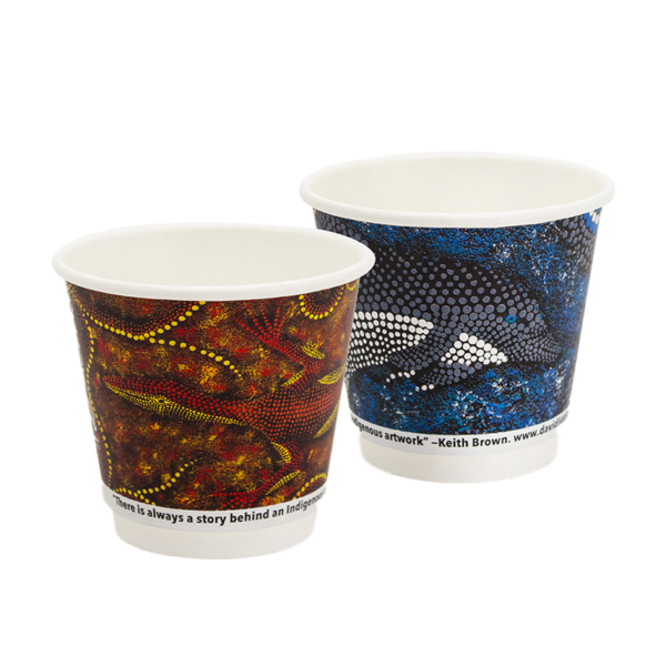8oz True Fill Indigenous Cups that Connect Double Wall PLA Hot Cup 86.5mm