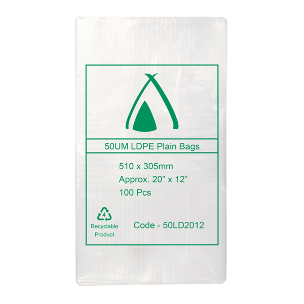 LDPE Clear (20x12") 50um Bag