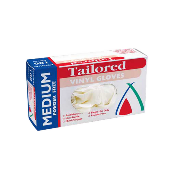 Gloves Vinyl Natural Medium Powder Free