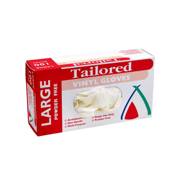 Gloves Vinyl Natural Large Powder Free