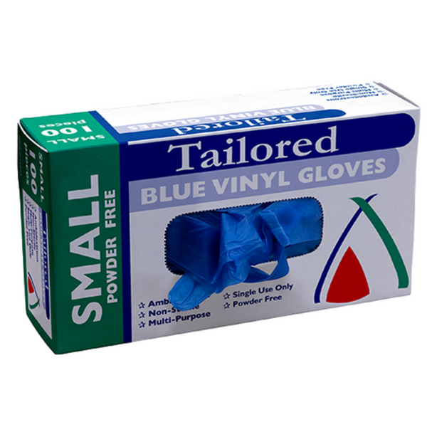 Gloves Vinyl Blue Small Powder Free
