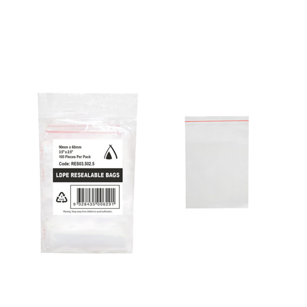 LDPE Clear (3.5x 2.5") 40um Resealable Bag