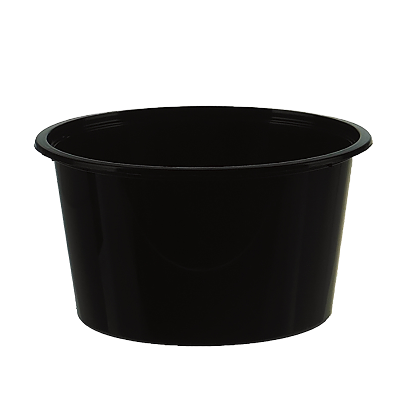 Chanrol Black Round Containers - Polypropylene (PP), 440ml