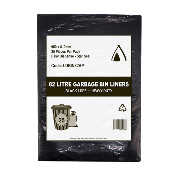 82 LTR H/DUTY LD BLACK B/LINER 950X810MM