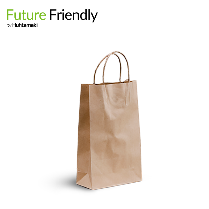 FSC Recycled Brown Kraft Twisted Handle Paper Bag 265L x 160W  x 70(G) mm