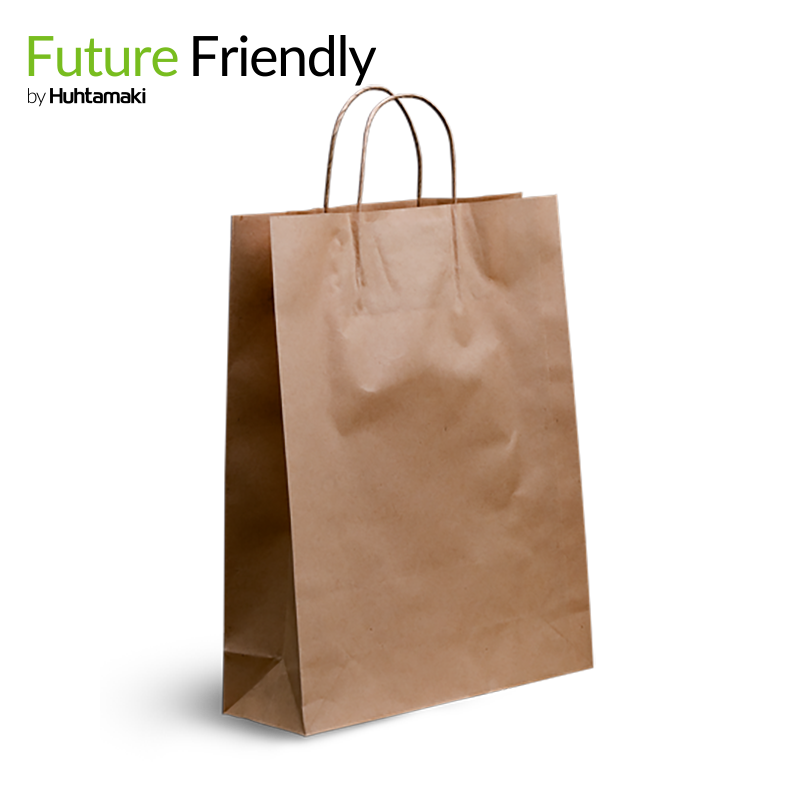 FSC Recycled Brown Kraft Twisted Handle Paper Bag 420L x 320W x 110(G) mm