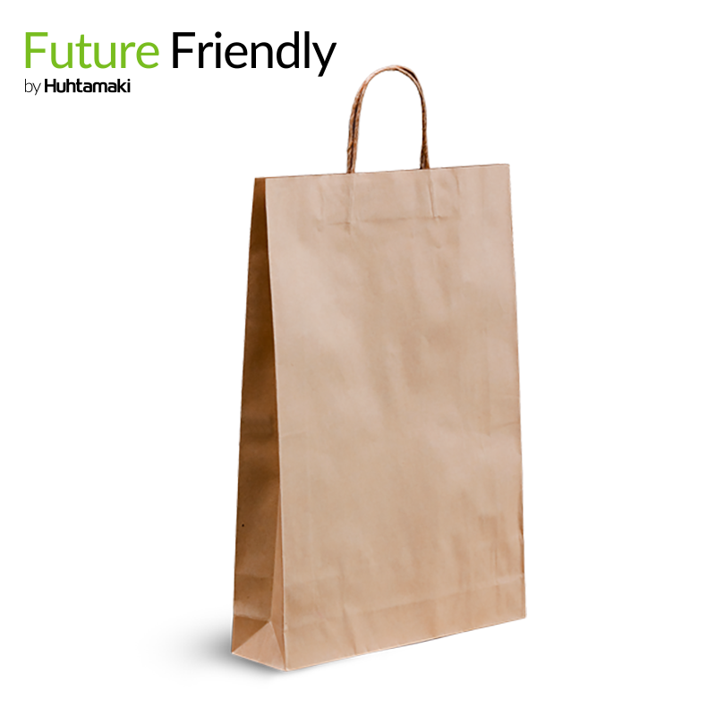 FSC Recycled Brown Kraft Twisted Handle Paper Bag 480L x 340W mm x 110(G) mm