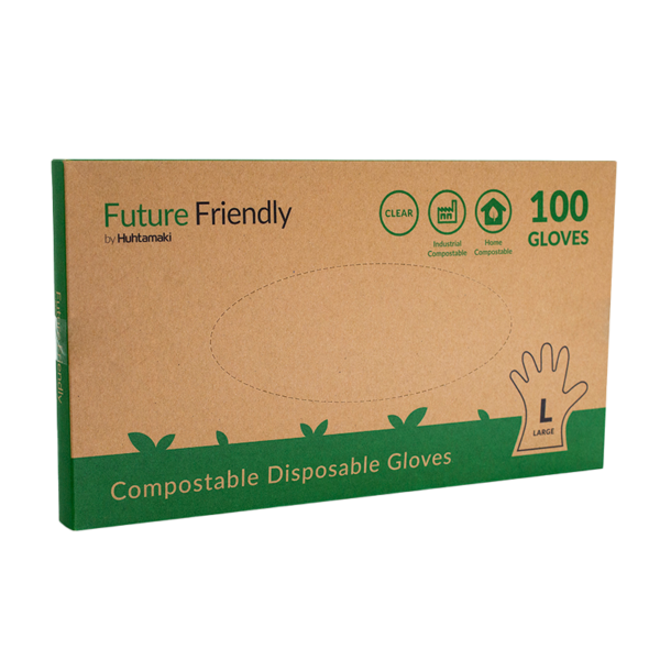 Gloves Compostable Clear Large
