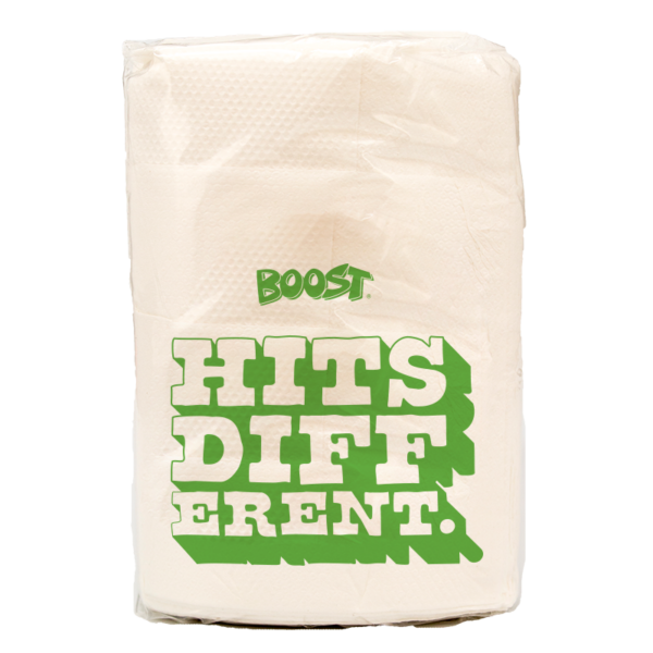 Boost 1 Ply White Printed C Fold Dispenser Napkin