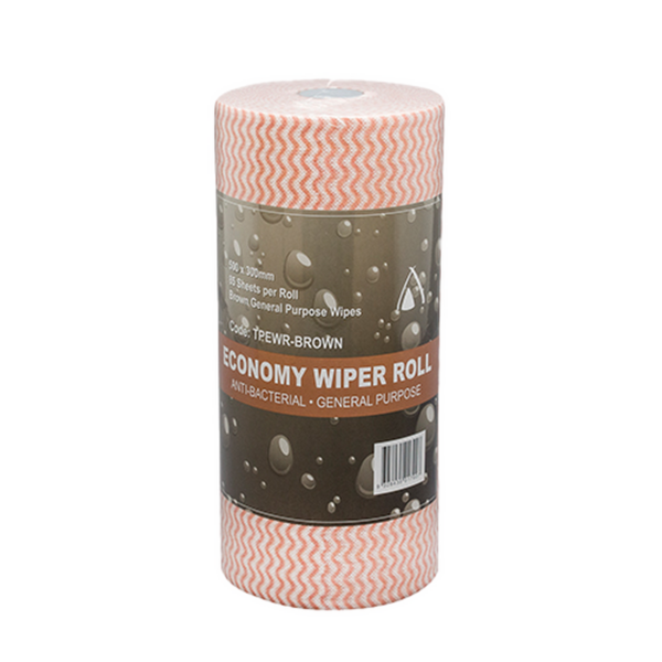 1 x Brown Economy Wiper Roll General