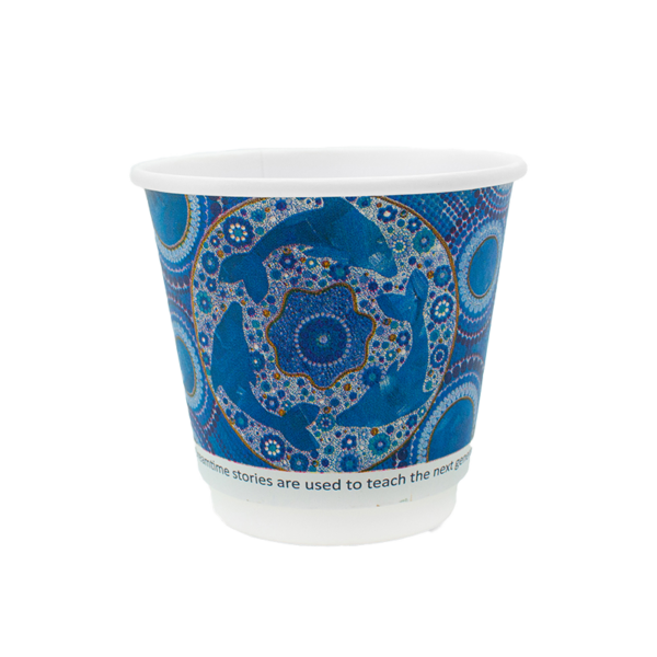 8oz True Fill Indigenous Cups that Connect Double Wall PLA Hot Cup 86.5mm