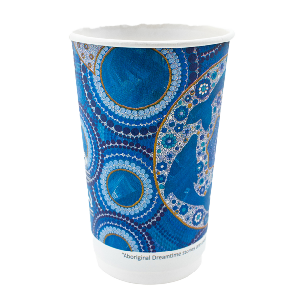 16oz True Fill Indigenous Cups that Connect Double Wall PLA Hot Cup 86.5mm