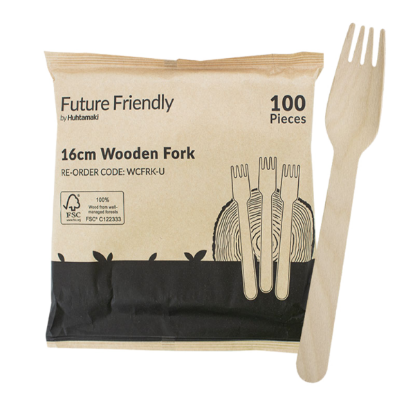 Wooden FSC® 100% Cutlery Uncoated Fork 160mm