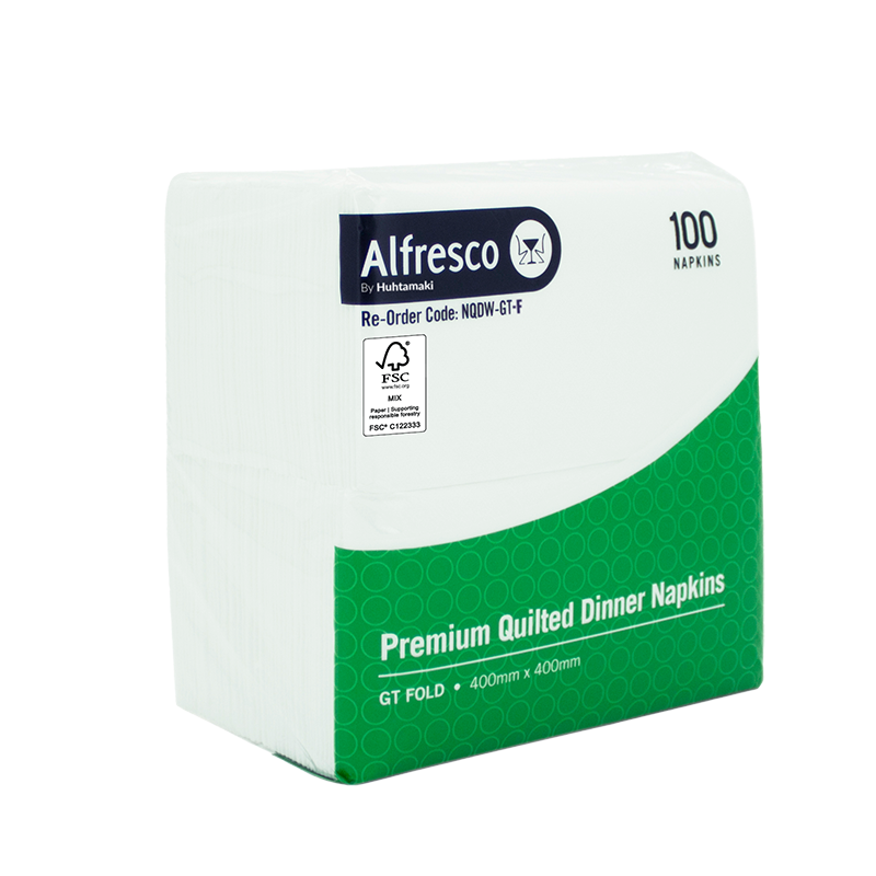 FSC Napkin White Quilted Dinner GT Fold