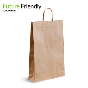 FSC® Recycled Brown Kraft Twisted Handle Paper Bag 480L x 340W mm x 110(G) mm