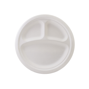 Sugarcane 3-Compartment Plates