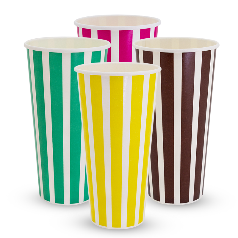 22oz Candy Stripe Paper Cold Cup
