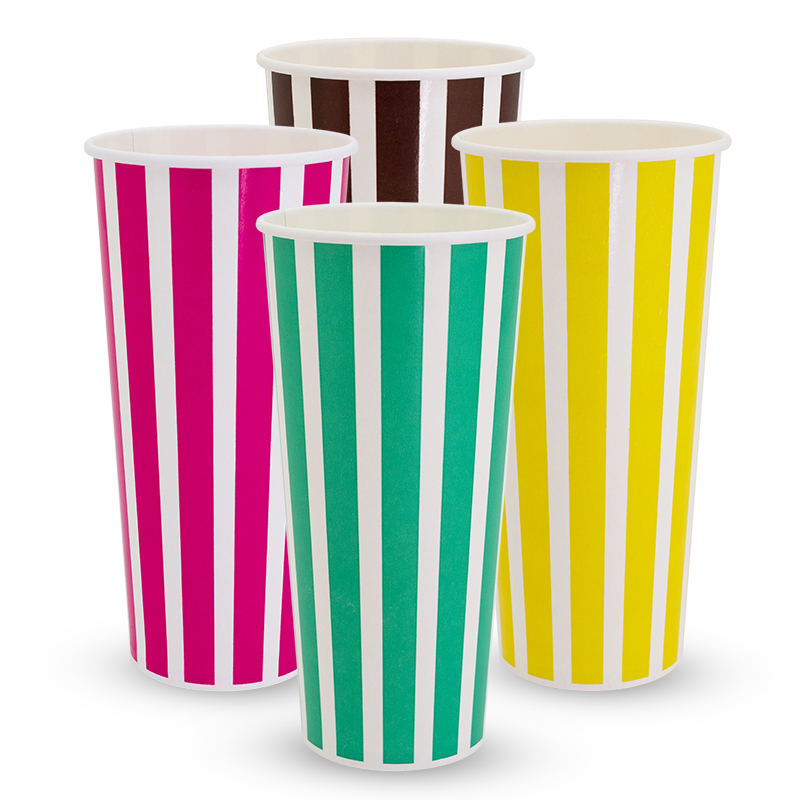 24oz Candy Stripe Paper Cold Cup