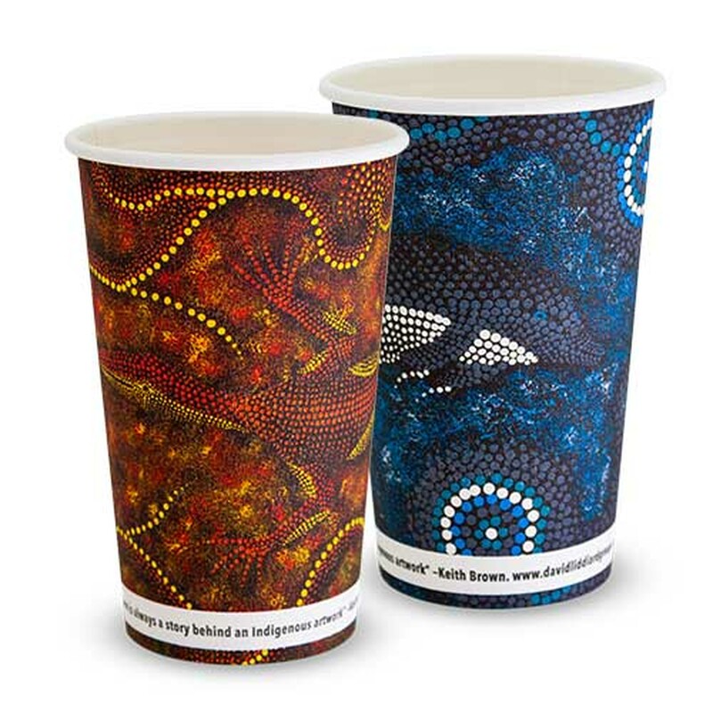 16oz True Fill Indigenous Cups that Connect Single Wall PLA Hot Cup 86.5mm