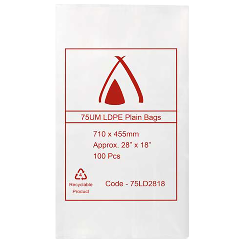 LDPE Clear (28x18") 75um Bag