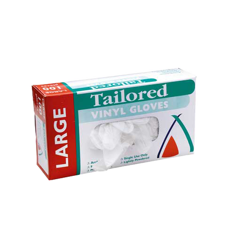 Gloves Vinyl Large Natural Lightly Powdered