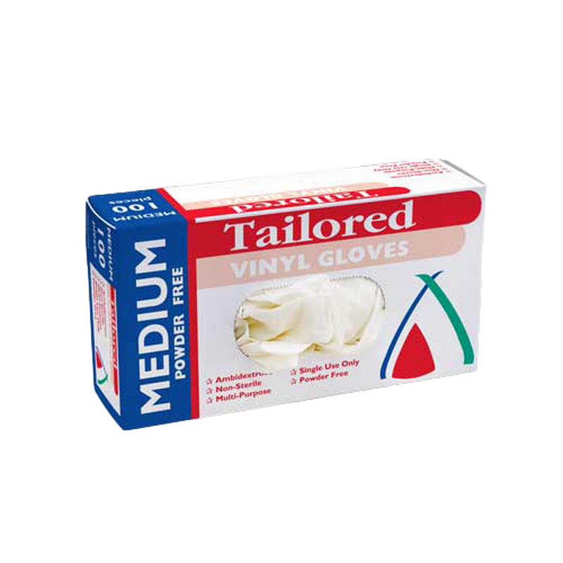 Gloves Vinyl Natural Medium Powder Free