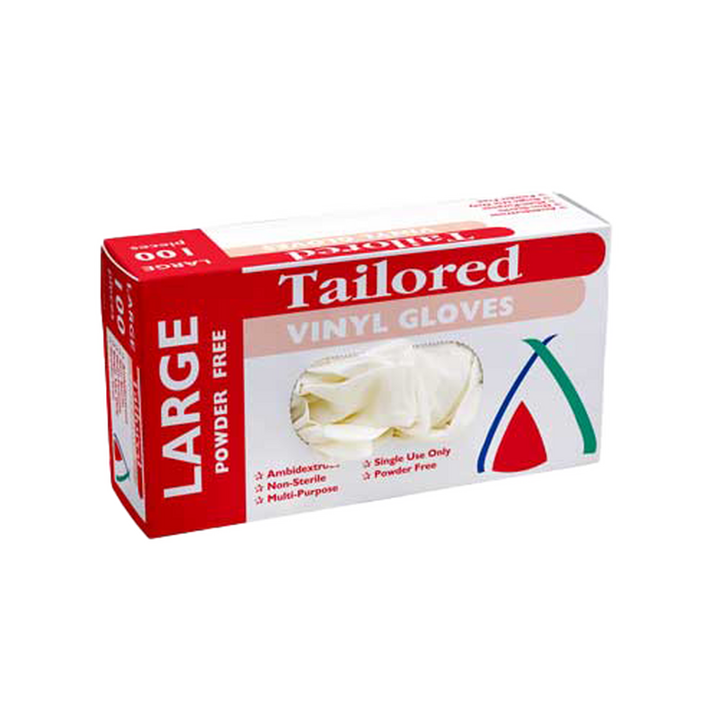 Gloves Vinyl Natural Large Powder Free