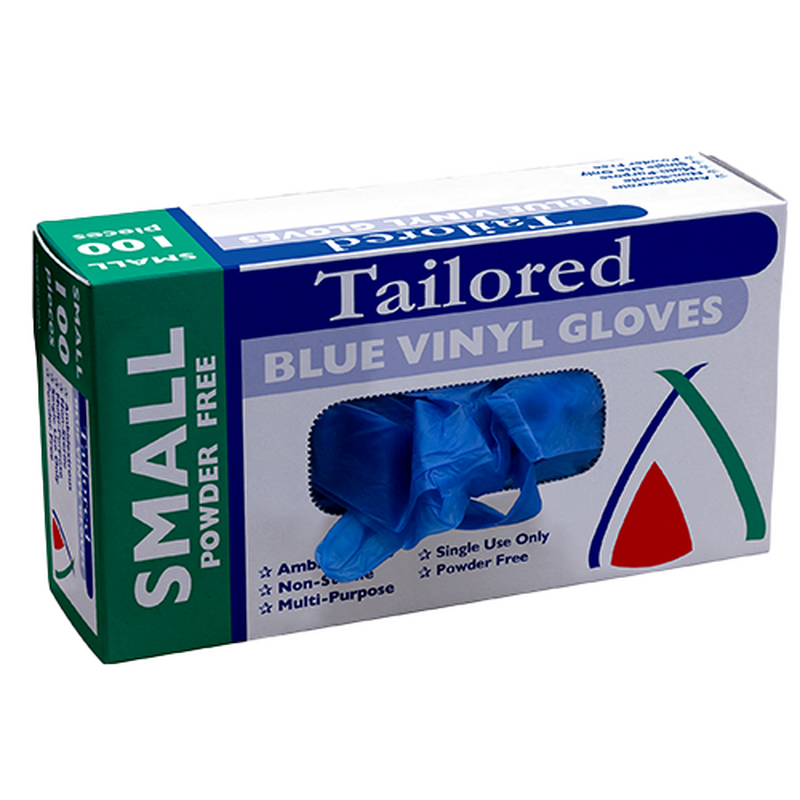 Gloves Vinyl Blue Small Powder Free