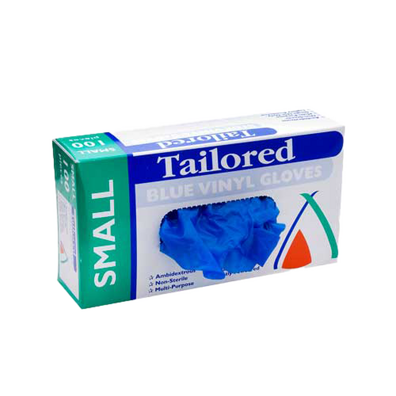 Gloves Vinyl Blue Small Lightly Powdered