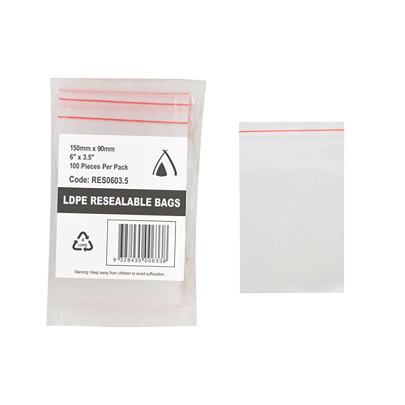 LDPE 40um Clear Resealable Bag (6 x 3.5") 150 x 90mm