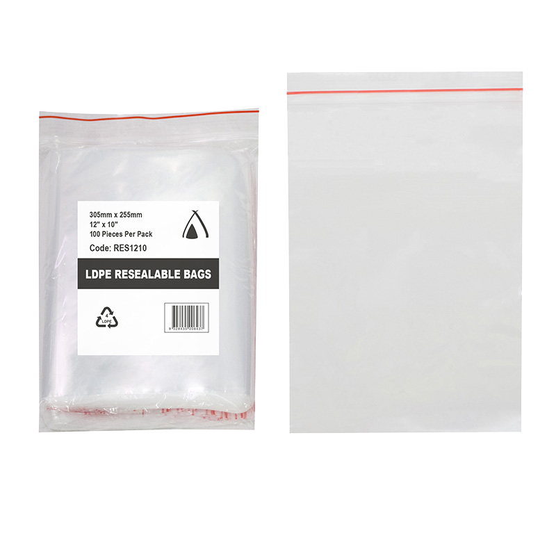 LDPE 40um Clear Resealable Bag (12 x 10") 305 x 255mm