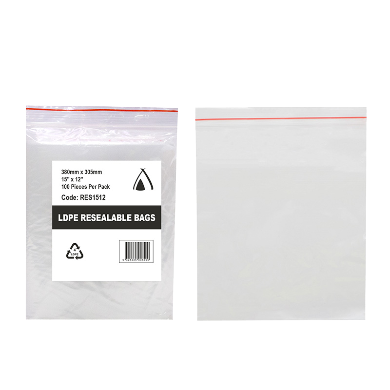 LDPE 40um Clear Resealable Bag (15 x 12") 380 x 305mm