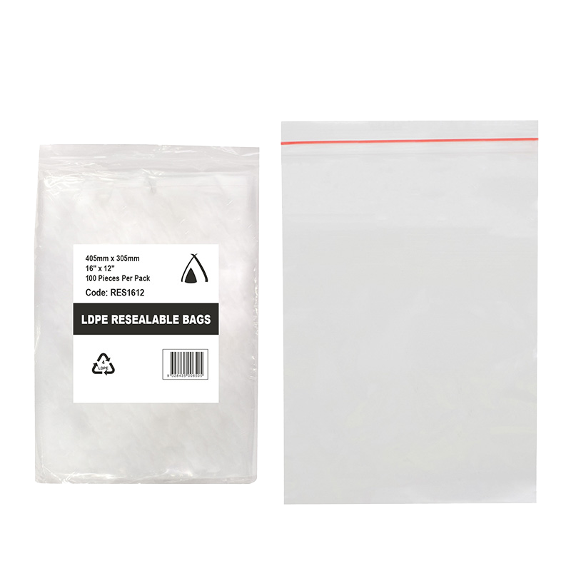LDPE 40um Clear Resealable Bag (16 x 12") 405 x 305mm