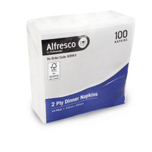 FSC® 2 Ply White Dinner Napkin 1/4 Fold 300 x 300mm