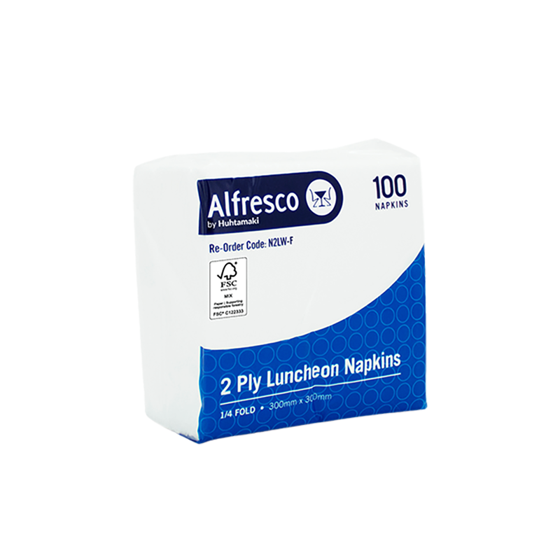 FSC® 2 Ply White Luncheon Napkin 1/4 Fold 300 x 300mm