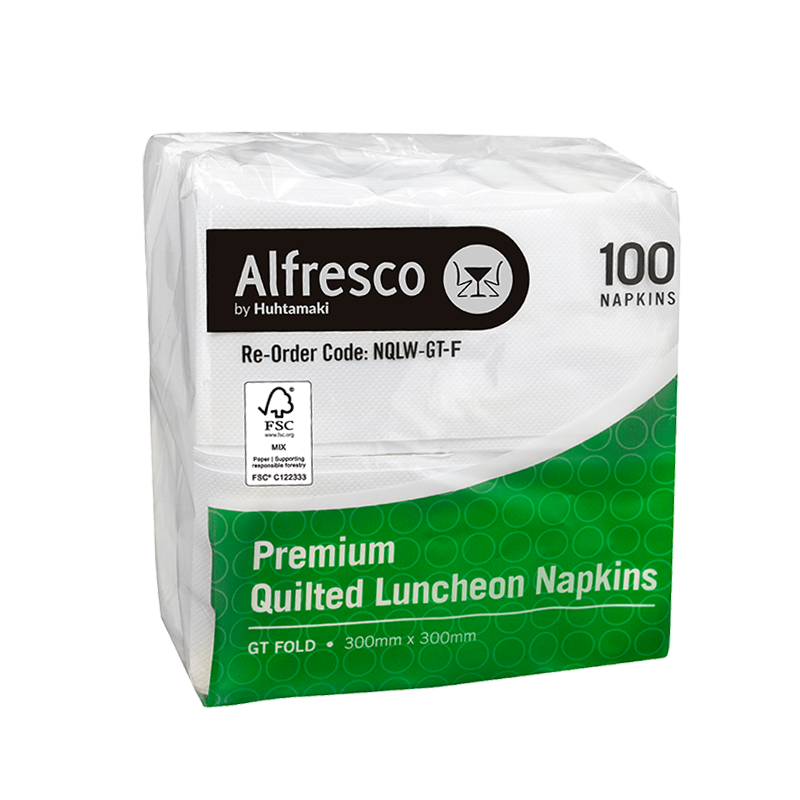 Premium Quilted Alfresco Napkins - White, GT Lunch