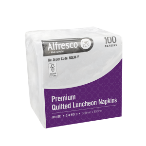 FSC® Quilted White Luncheon Napkin 1/4 Fold 400 x 400mm