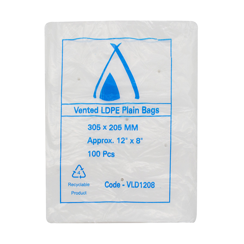 LDPE Bags Clear (12x 8") 25um Vented