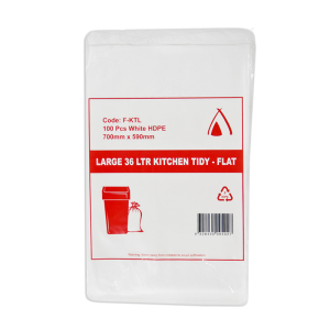 LARGE 36 LTR FLAT PACK BINLINER - WHITE
