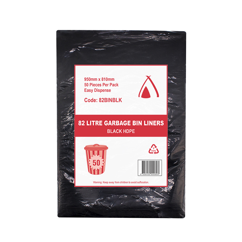 82 LTR HDPE BLACK B/LINER 950 X 810 MM
