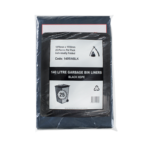HDPE 140L Black Bin Liner 1270(L) x 1030(W) mm