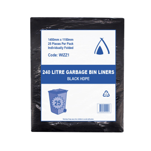 HDPE 240L Black Bin Liner 1450(L) x 1150(W) mm