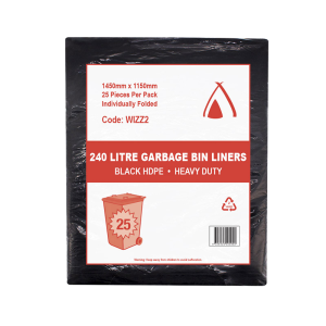 240 Litre Heavy Duty Wizz Bin Liner 1450 X 1150