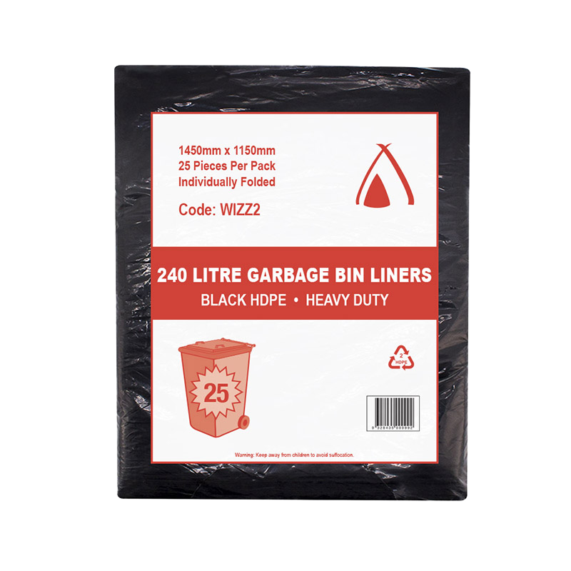 240 Litre Heavy Duty Wizz Bin Liner 1450 X 1150