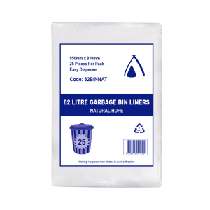 82 LTR HDPE NATURAL BINLINER 950 X 810M