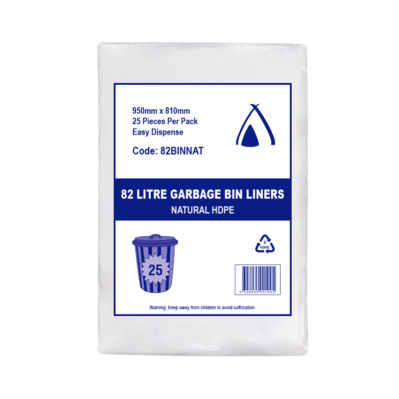 82 LTR HDPE NATURAL BINLINER 950 X 810M